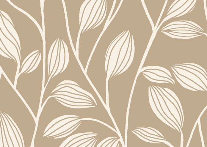 Leaf Motif, Tan - Twist&Fit Roller Blind - Image 6